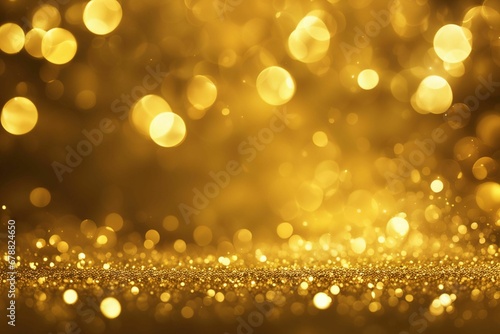 Abstract background of glitter and golden bokeh