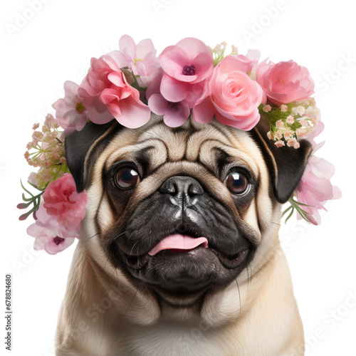   puppy with flower © vectorcyan