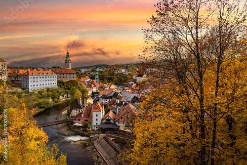 Wallpaper Mural Cesky Krumlov on a sunset, Czech republic. Torontodigital.ca