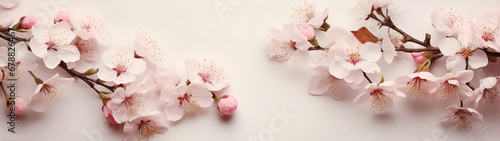 Banner of the Cherry blossom vintage botanical ornament