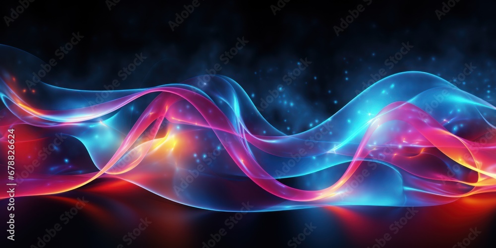 Electronic LED Background Featuring Vibrant Colored Wavy Lines Electronic LED Background Featuring Vibrant Colored Wavy Lines