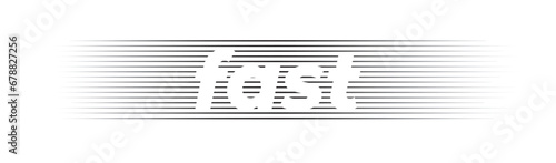 fast word and fast lines. fast word on white background