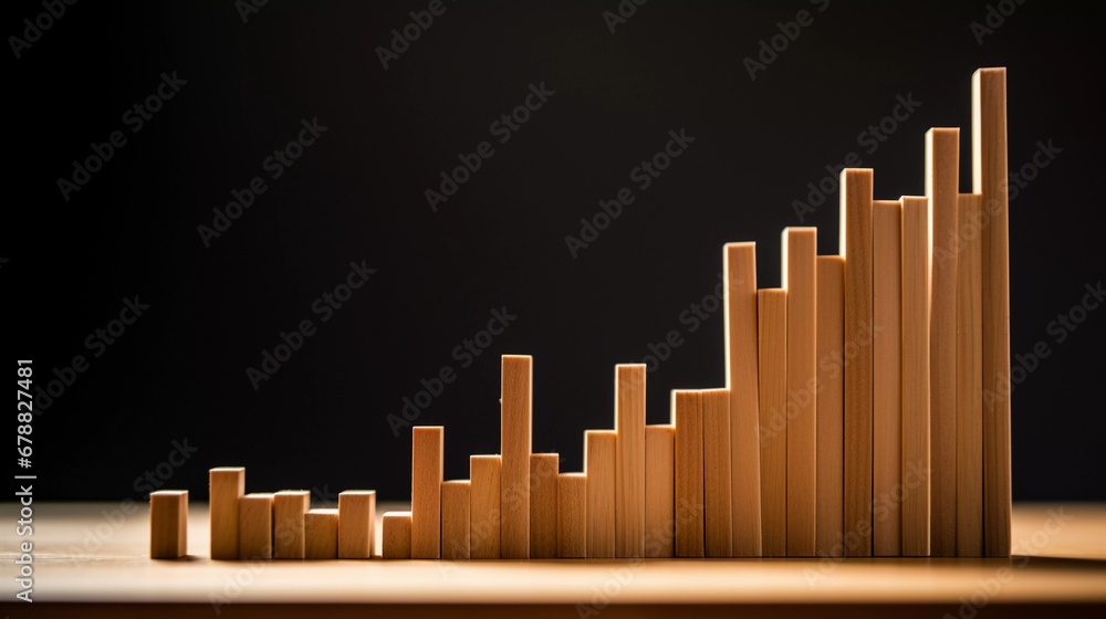 Ascending Wooden Blocks Depicting Growth Chart on Wooden Table Ascending Wooden Blocks Depicting Growth Chart on Wooden Table