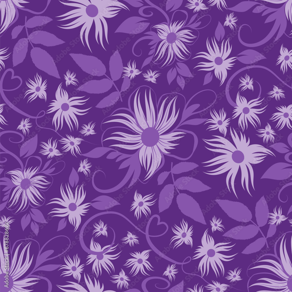 Abstract indigo floral pattern
