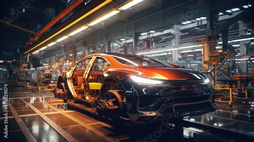 Automotive industry. Modern car in a factory