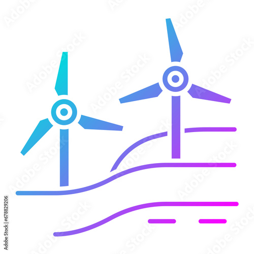 Windmill Landscape Icon