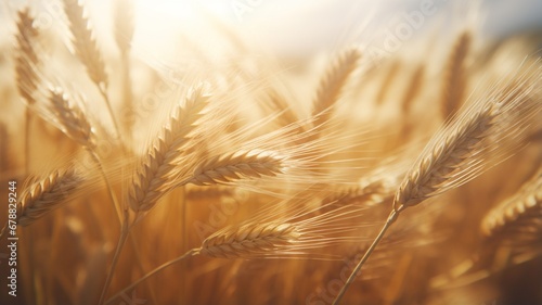 Fields of golden wheat ears of wheat are swaying beautiful image Ai generated Realistic art