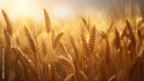 Fields of golden wheat ears of wheat are swaying beautiful image Ai generated  Photo art