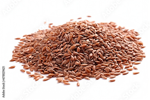 Flax seed on a white background