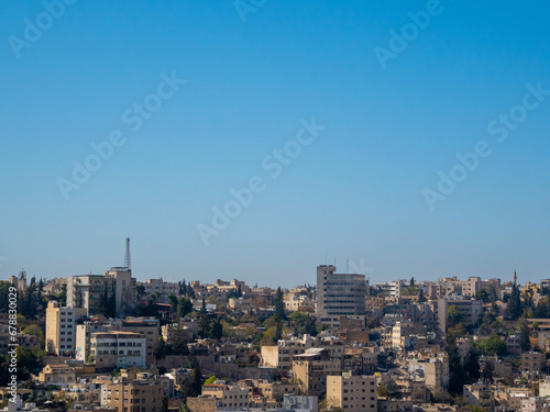 Amman towers, buildings and houses, mosque in the capital