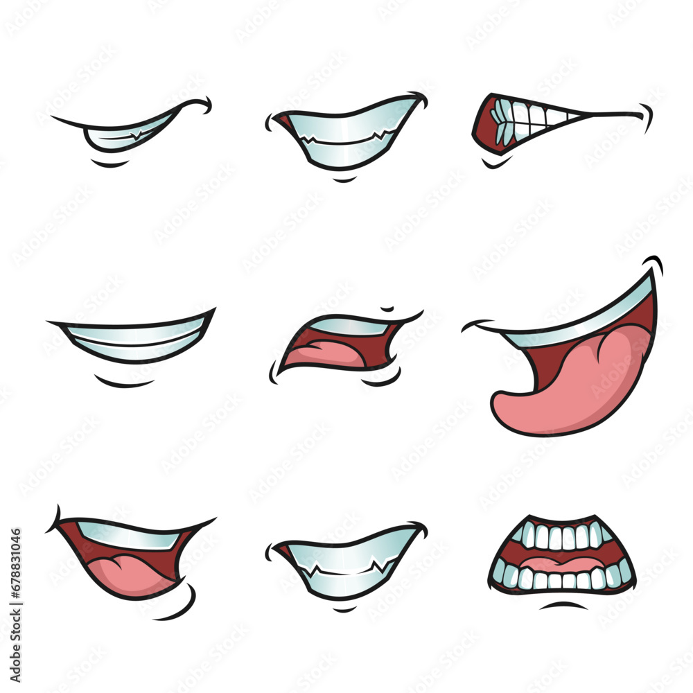 Different expressions lips in vector art | set of lips Different expressions lips in vector art | set of lips