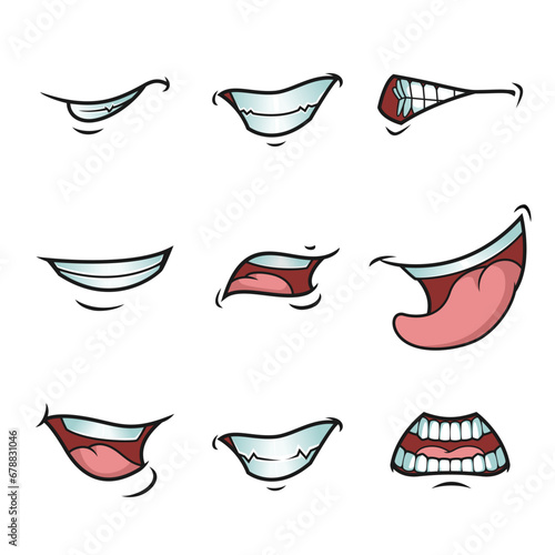 Different expressions lips in vector art | set of lips photo