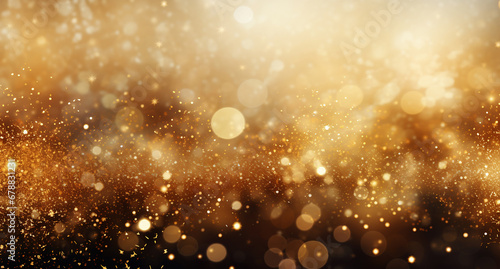 abstract golden Christmas background with fireworks © VSzili