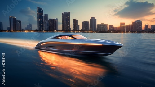 Sleek Speedboat on Miami Waters © Patrick