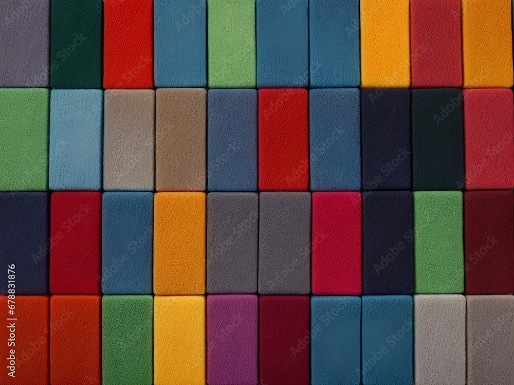 Color wool blocks aligned background. AI generated illustration Color wool blocks aligned background. AI generated illustration