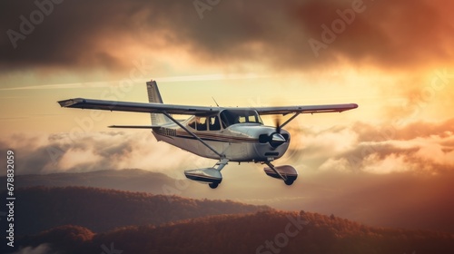 Skyward Bound - Cessna Aircraft at Sunset photo
