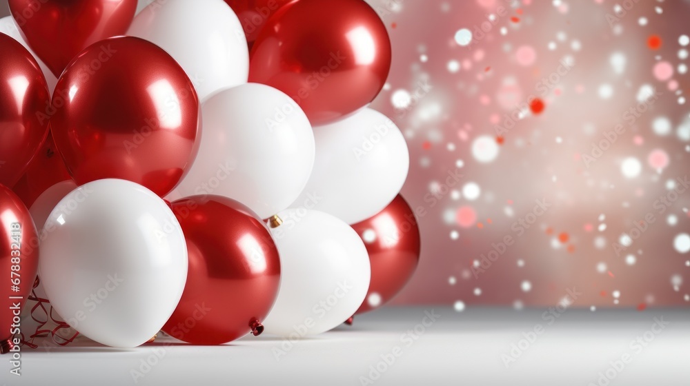 Holiday background with red and white balloons Holiday background with red and white balloons