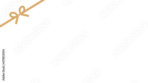 角にリボンのデコレーションのシンプルでかわいい背景素材 - ギフト･クーポンのイメージ素材 - 16:9
