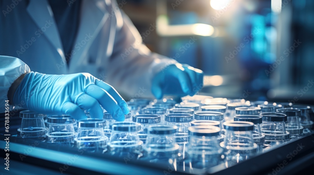 scientist hand working with test tubes in laboratory, science research and development concept scientist hand working with test tubes in laboratory, science research and development concept