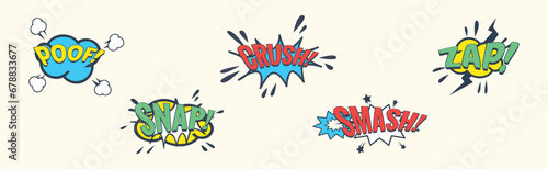 Comic Sound Effects in Pop Art Style Vector Set