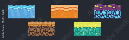 Ground Textures for Game Platform Colorful Vector Set