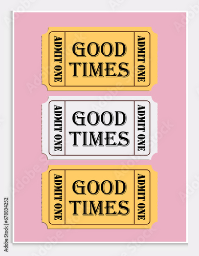 good times ticket retro wall art,