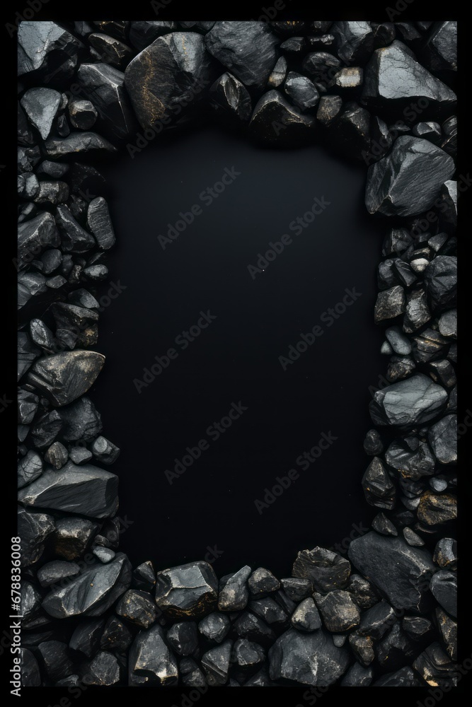 graphic vertical frame, grey, stones, rocks, black background, cornice di pietra decorata verticale rettangolare dorso carta cartolina copertina libro