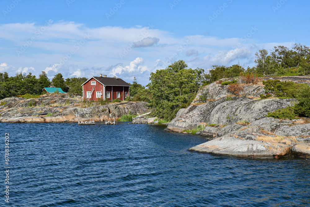 Rocky island Vänö in the archipelago in Finland