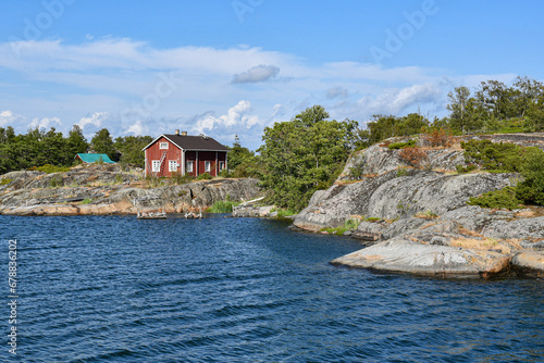 Rocky island Vänö in the archipelago in Finland