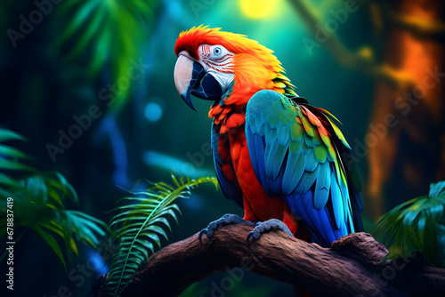 Close up of colorful parrot portrait