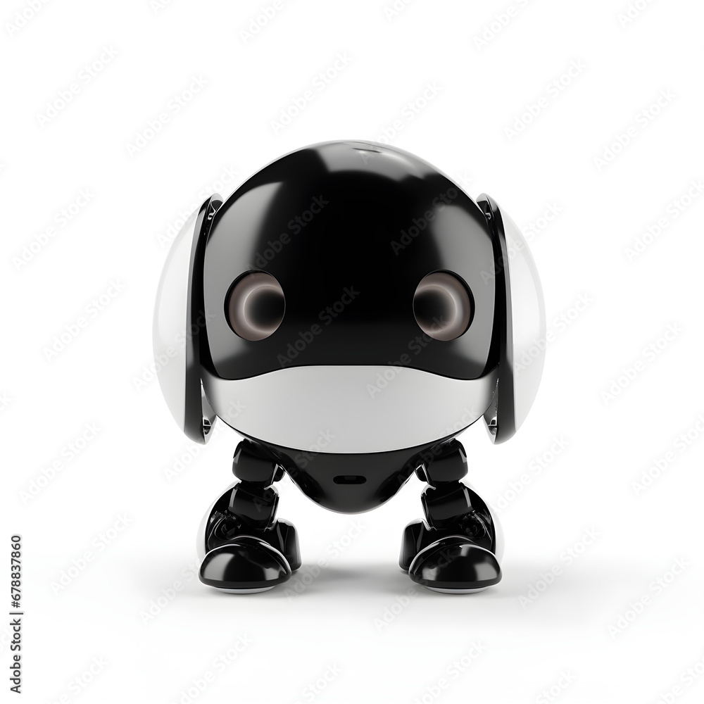 Modern black robot on white background Modern black robot on white background