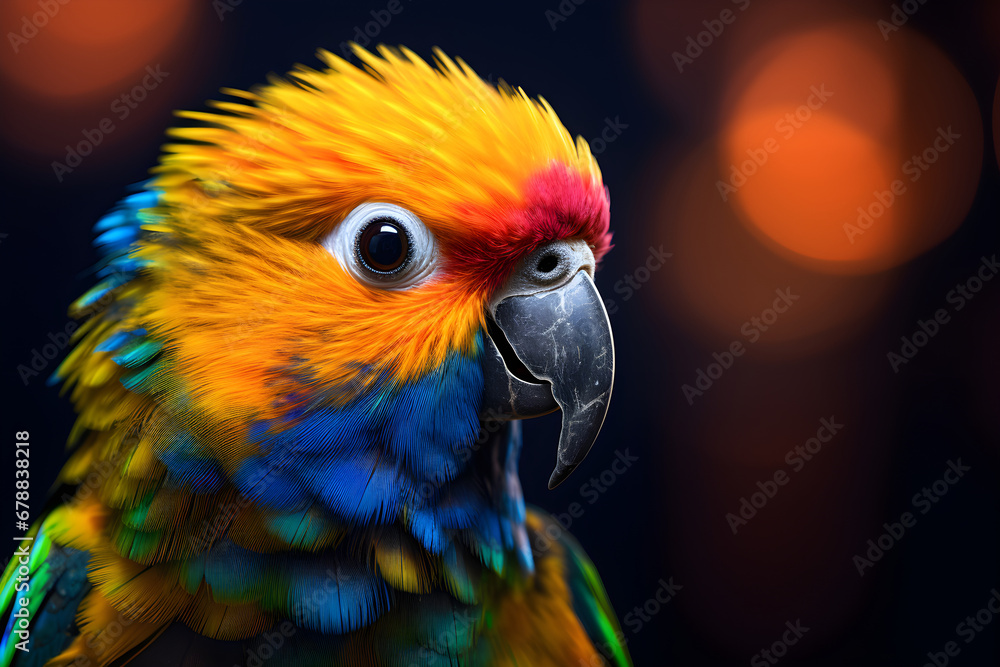 Obraz premium Close up of colorful parrot portrait