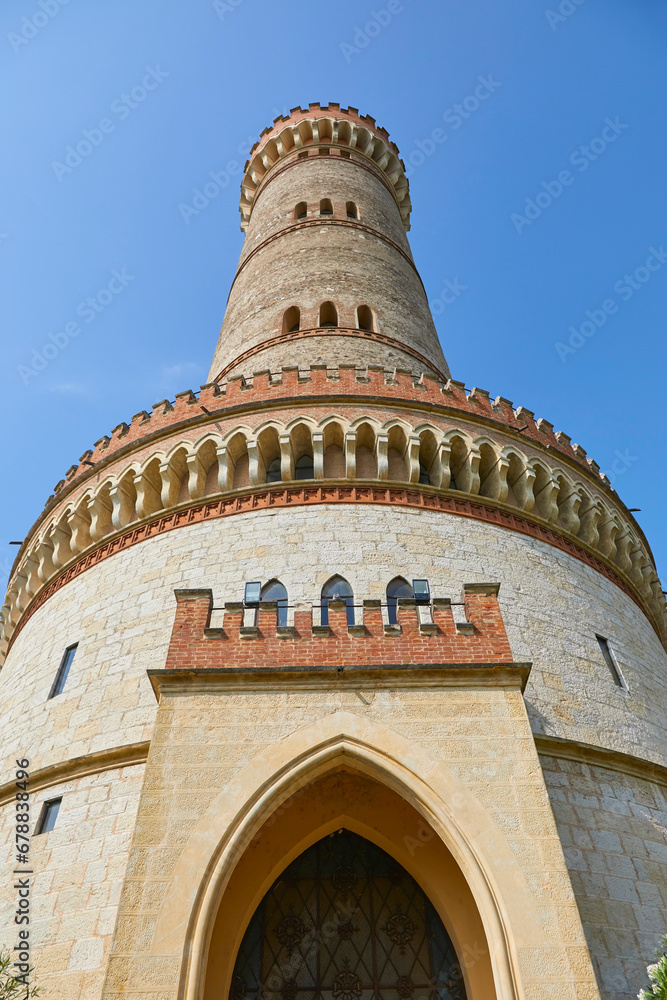 Beautiful Tower of San Martino della Battaglia near Lake Garda, Brescia, Italy.