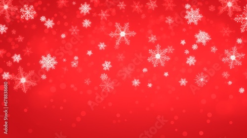 red winter christmas white snowflakes close up background, christmas and winter concept, Banner or card. copy space for text