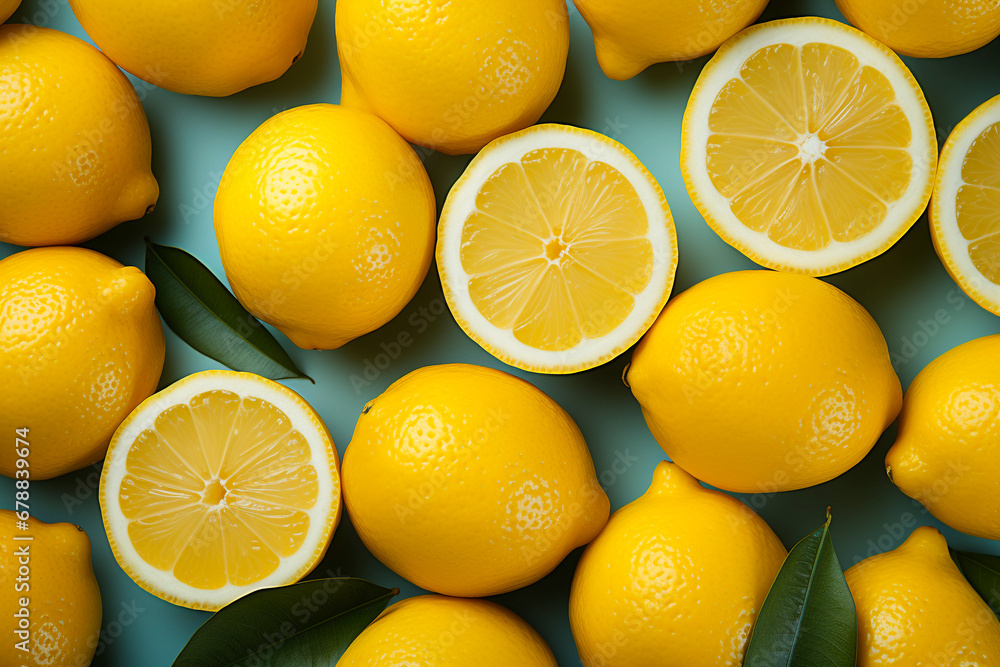 tasty and juicy lemons and slices, top view wallpaper tasty and juicy lemons and slices, top view wallpaper