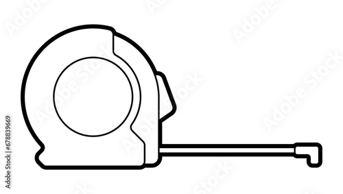 Illustration of tape measure. Repair working tool. Equipment for construction industry and business.
