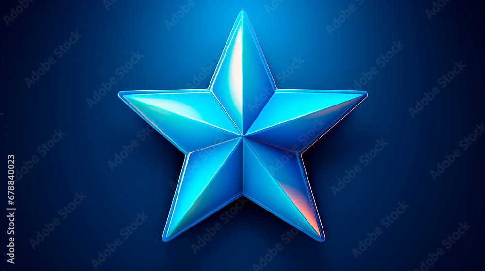 Estrella 3d render azul - Estrella brillo estrella galón símbolo Estrella 3d render azul - Estrella brillo estrella galón símbolo