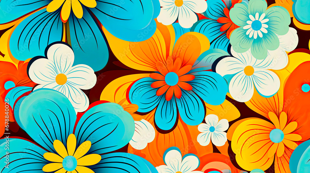 Retro 70s-style seamless funky waves texture in vibrant warm and cool tones.
Retro 70s-style seamless funky waves texture in vibrant warm and cool tones.