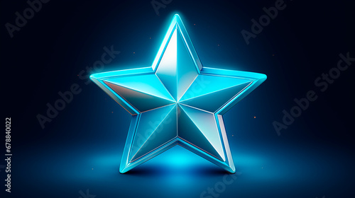 Estrella 3d render azul - Estrella brillo estrella gal  n s  mbolo