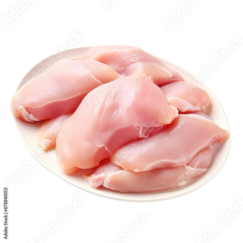 Raw chicken meat isolated on transparent or white background