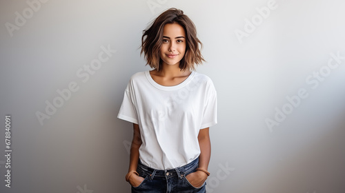 t-shirt mockup on model photo