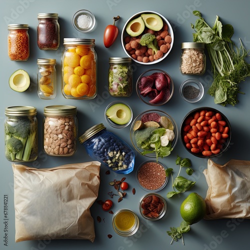 A kitchen counter with organic fruits and veggies. Great for stories on vegetarianism, vegan, organic farming, farm-to-table, sustainability, healthy eating, plant based diet and more.  photo