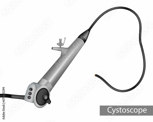 Rigid cystoscope used for examination of the proximal urethra and transurethral resection. photo