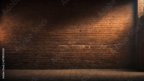 Brick wall with sunlight effect