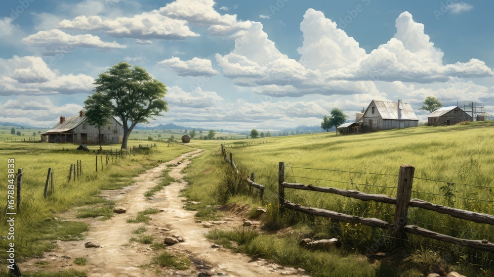 Peaceful countryside summer landscape