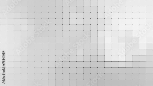 Simple and classy pixilated square box pattern with lines White and Black color minimal geometric background photo