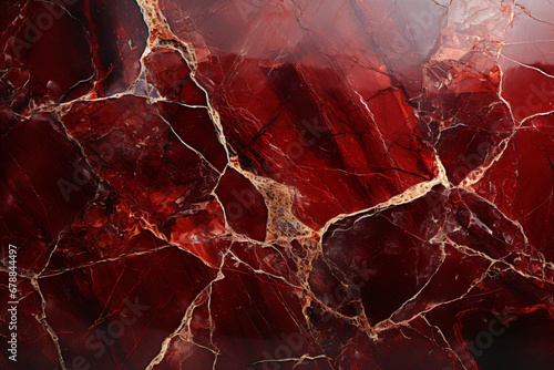 Red marble with intricate white and gold veining detail