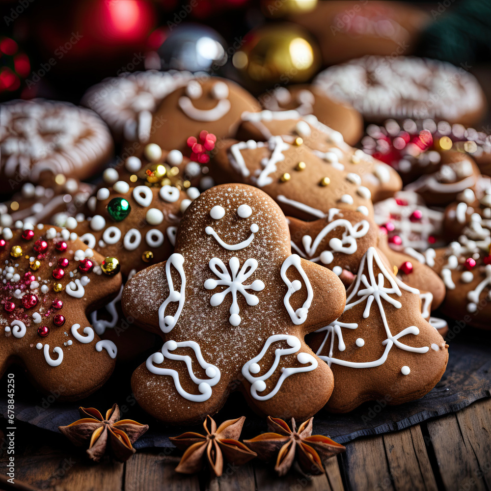 Christmas Cookie and Gingerbread Background