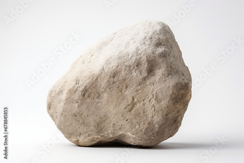 single beige rock on a plain background