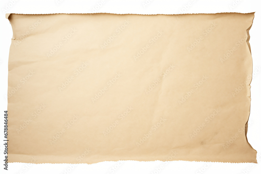 Old parchment paper with curling corners and smooth surface